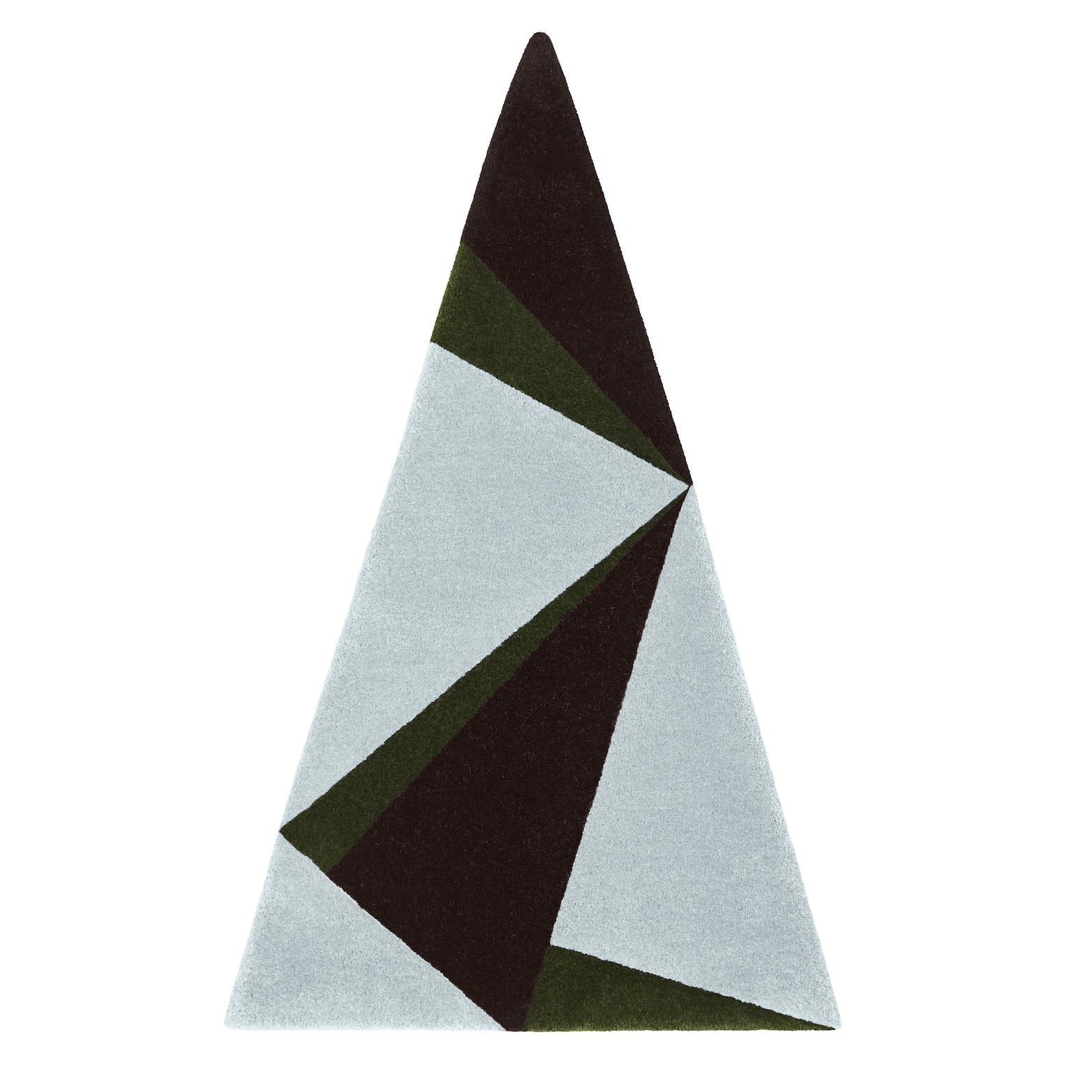 "Power" Triangular Blue, Green, Black Irish Wool Rug or Tapestry by Rhyme Studio
