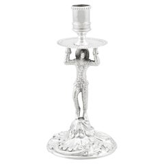 Antico William Cafe 1760 in argento Sterling 'Arlecchino' Taperstick