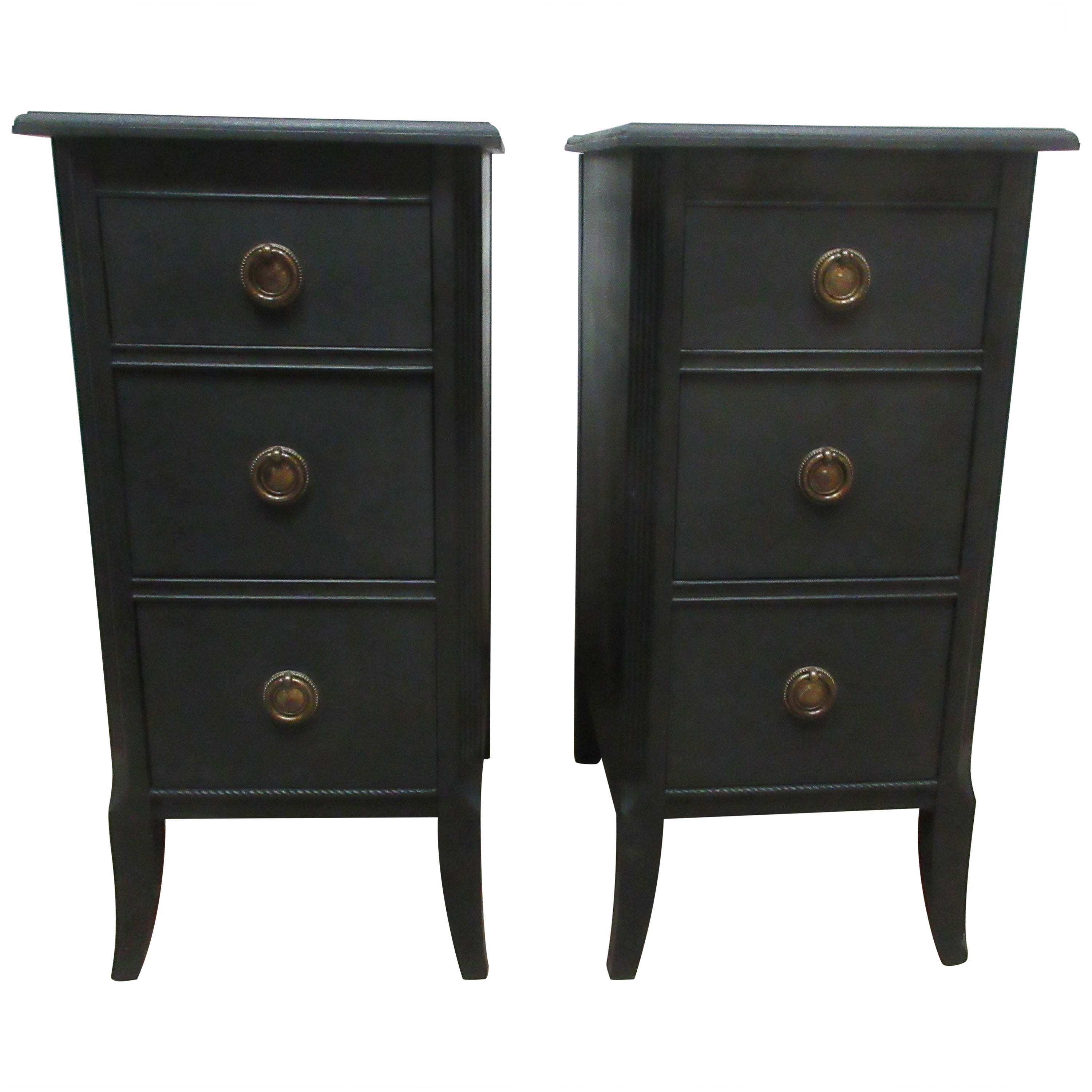 Gustavian Style Black Nightstands For Sale at 1stDibs