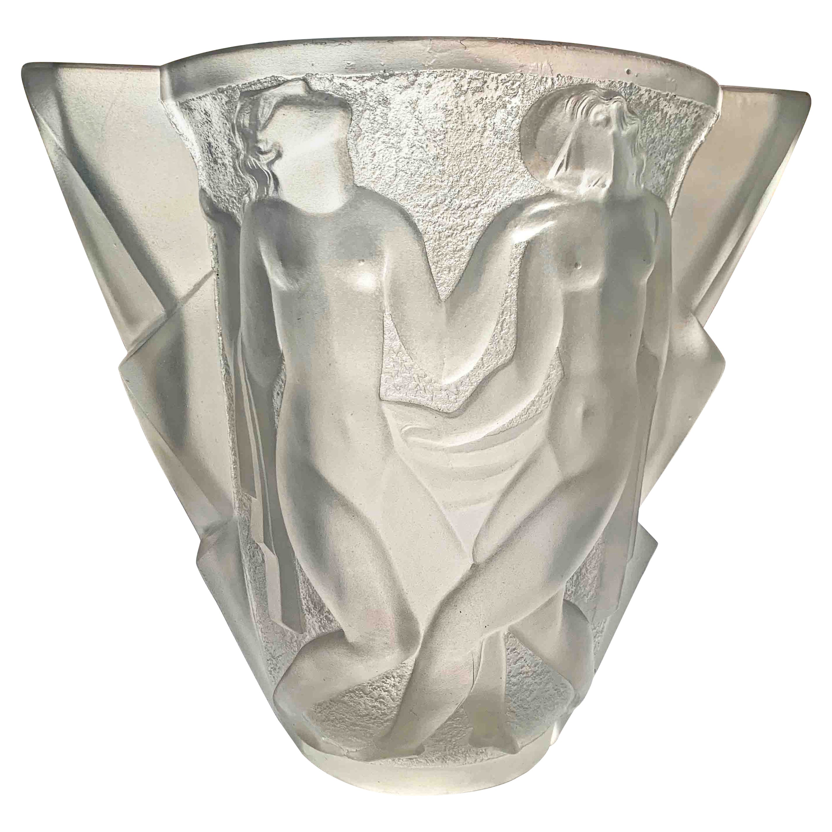 Art Deco Glass Vase For Sale at 1stDibs