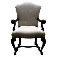 Italienischer Louis-XIV-Stuhl aus Nussbaumholz aus dem 18.