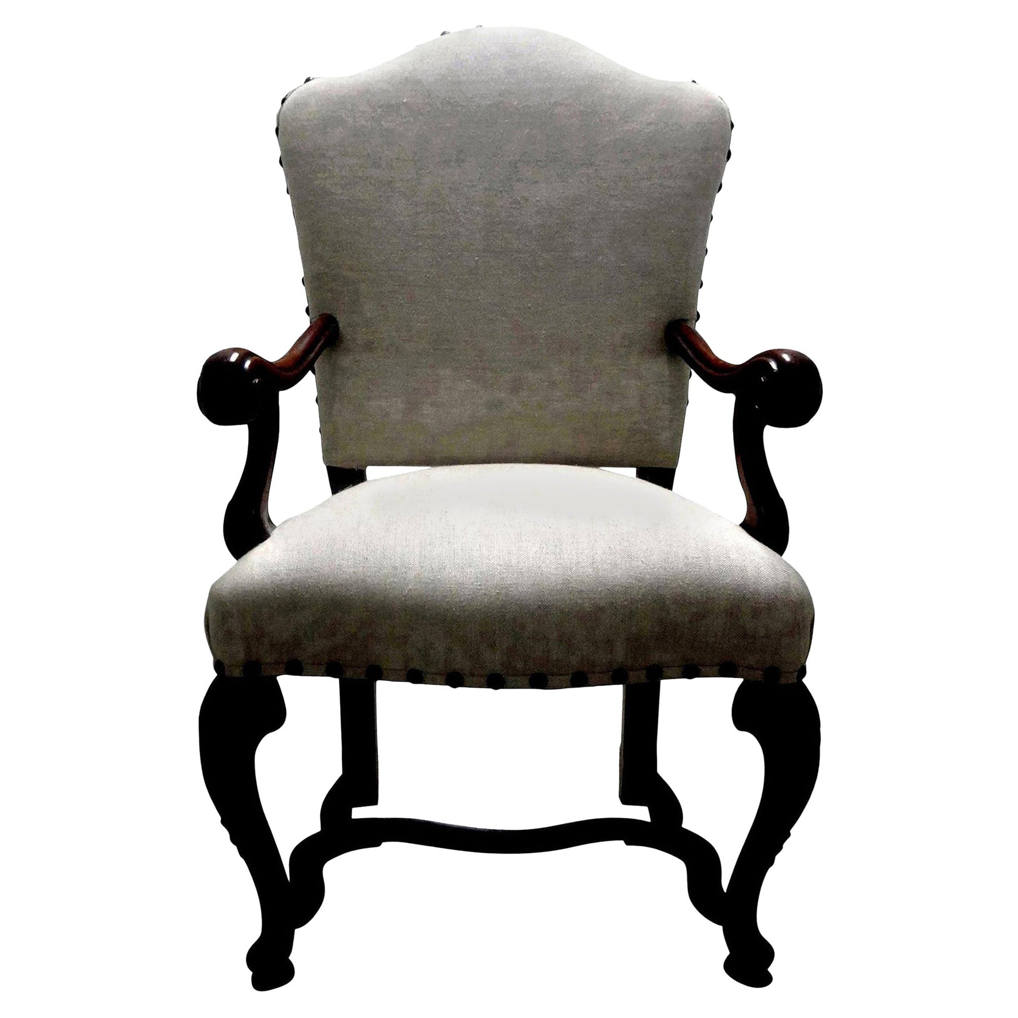 18th Century Italian Louis XIV Walnut Chair
