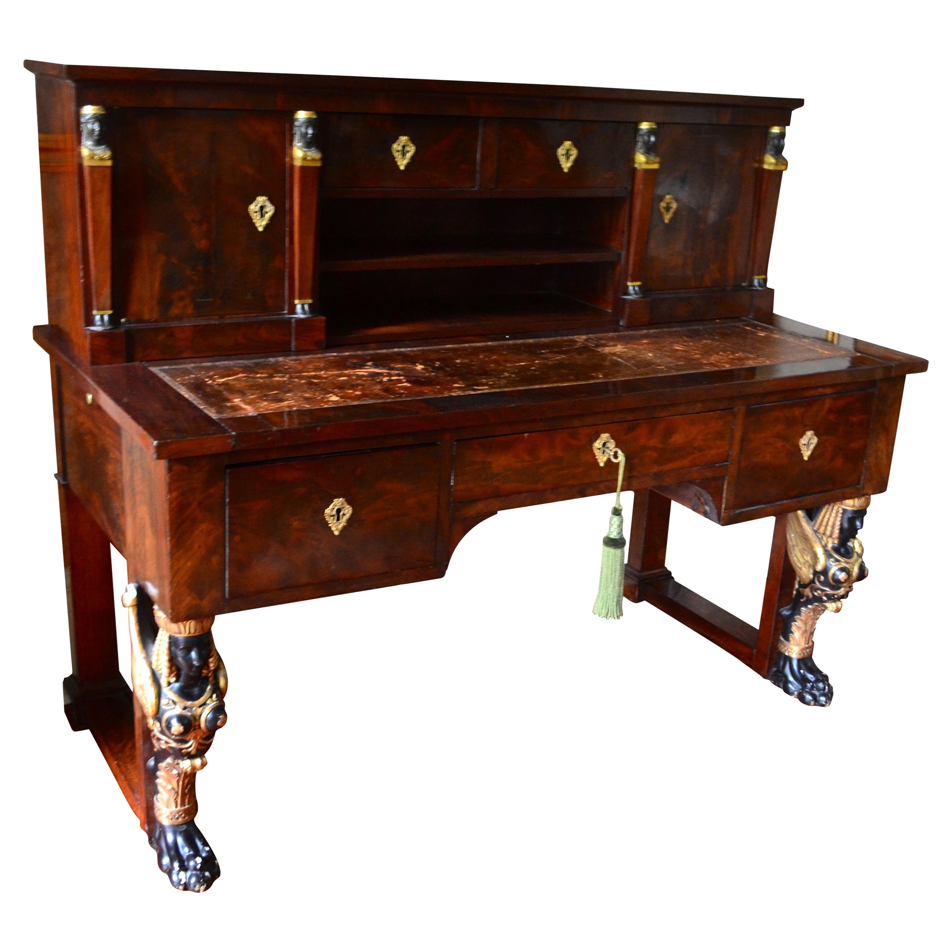 Empire-Schreibtisch des frühen 19. Jahrhunderts:: genannt "Bureau a Gradin"
