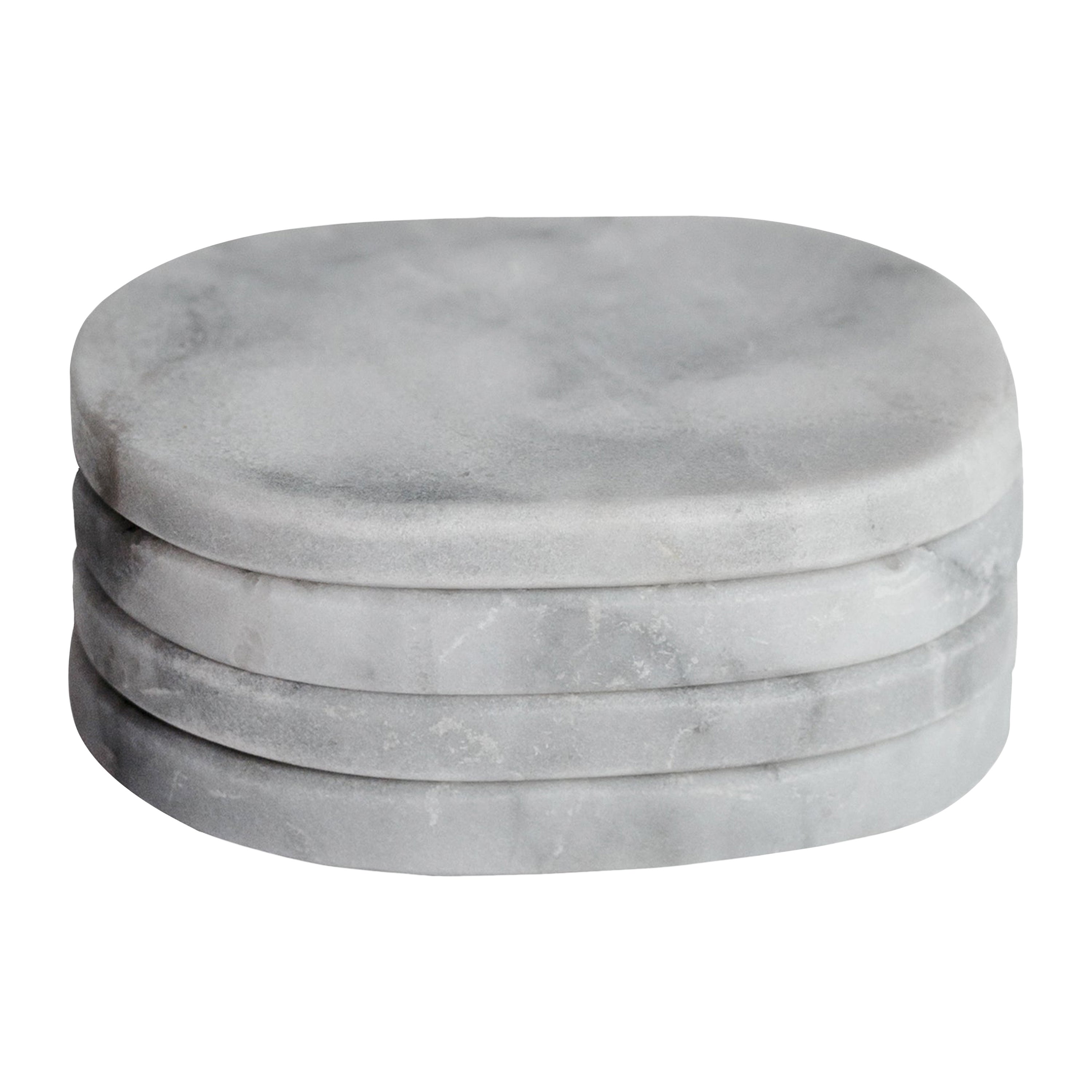 Round Coasters set in black marble For Sale at 1stDibs