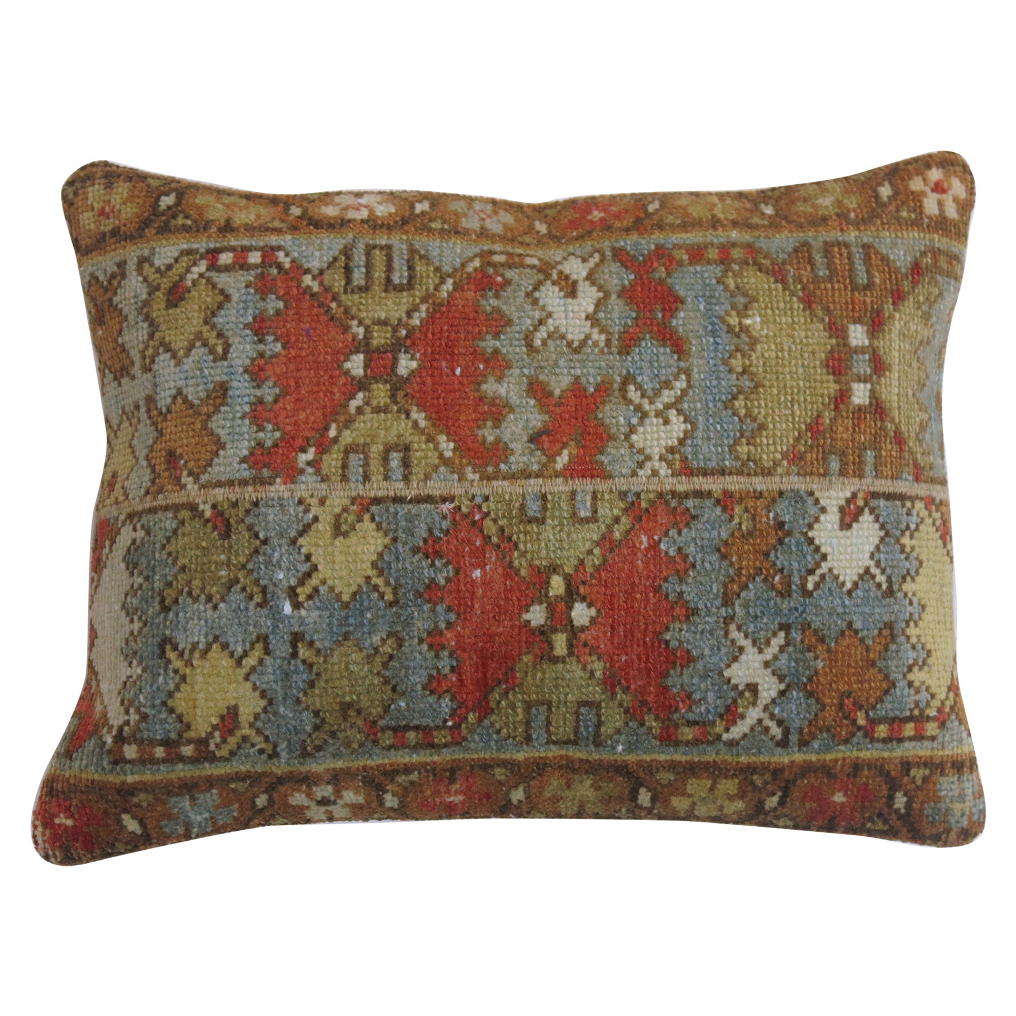 Rustic Persian Rug Pillow For Sale at 1stDibs