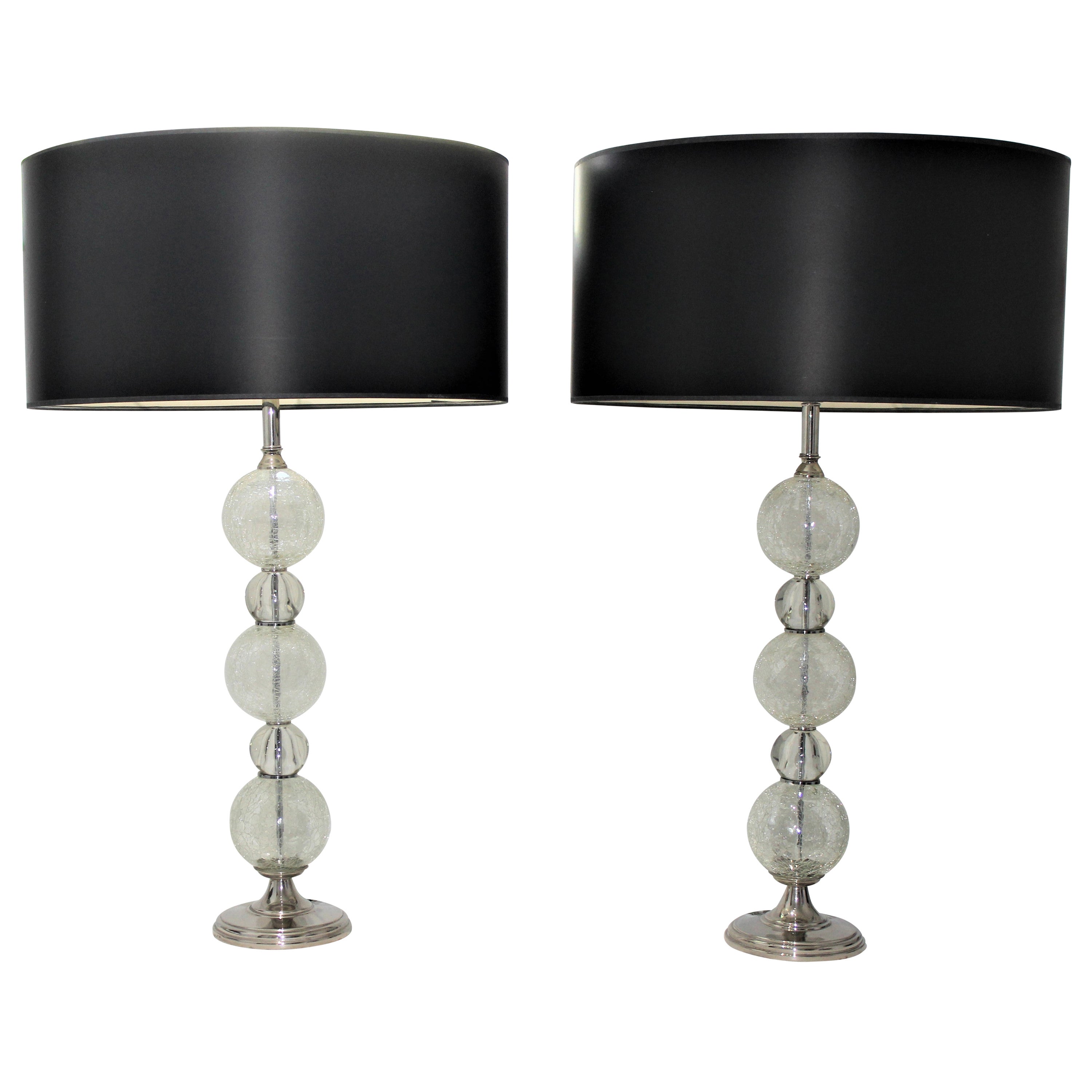 Pair of Murano Glass Table Lamps For Sale at 1stDibs