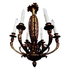 Italian Neoclassical Style Gilt Bronze Six-Light Chandelier