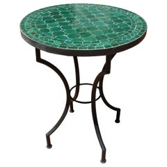 Moroccan Mosaic Green Tile Bistro Table