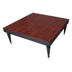 Vintage Square Walnut Coffee Table in the Style of Paolo Buffa, Italy