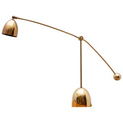 Articulated Balance Table Lamp by Stilux Milano in Brass Italy, 1970s