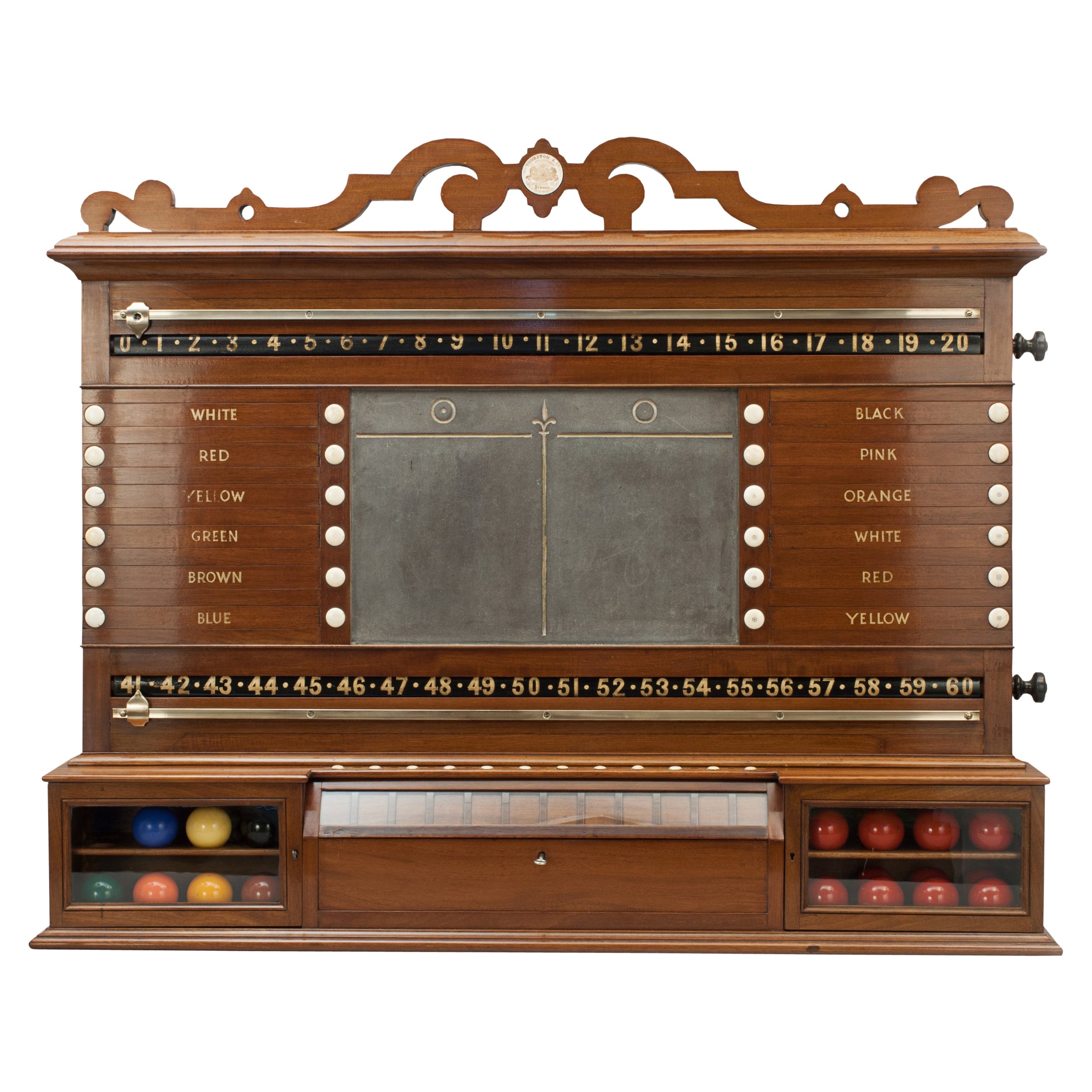 English Snooker and Billiards Pool Scoreboard, London, 1910 For Sale at