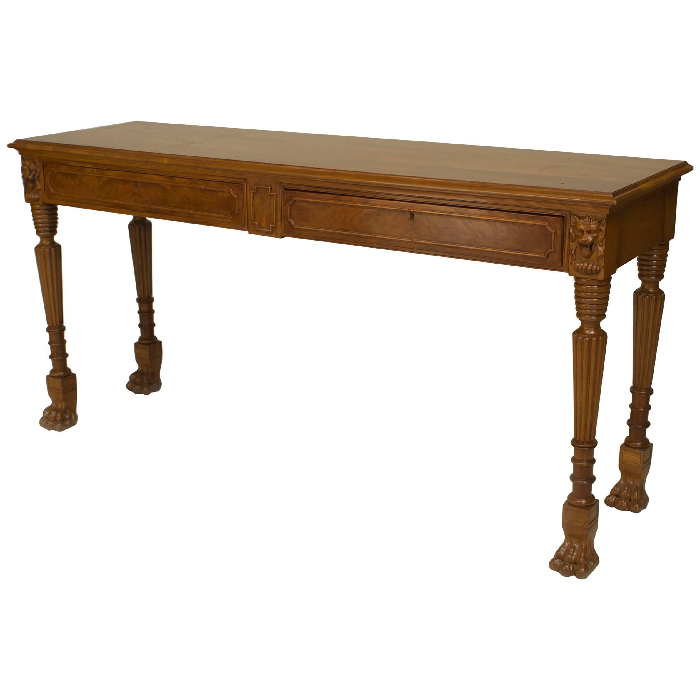 English Regency Mahogany Console Table For Sale