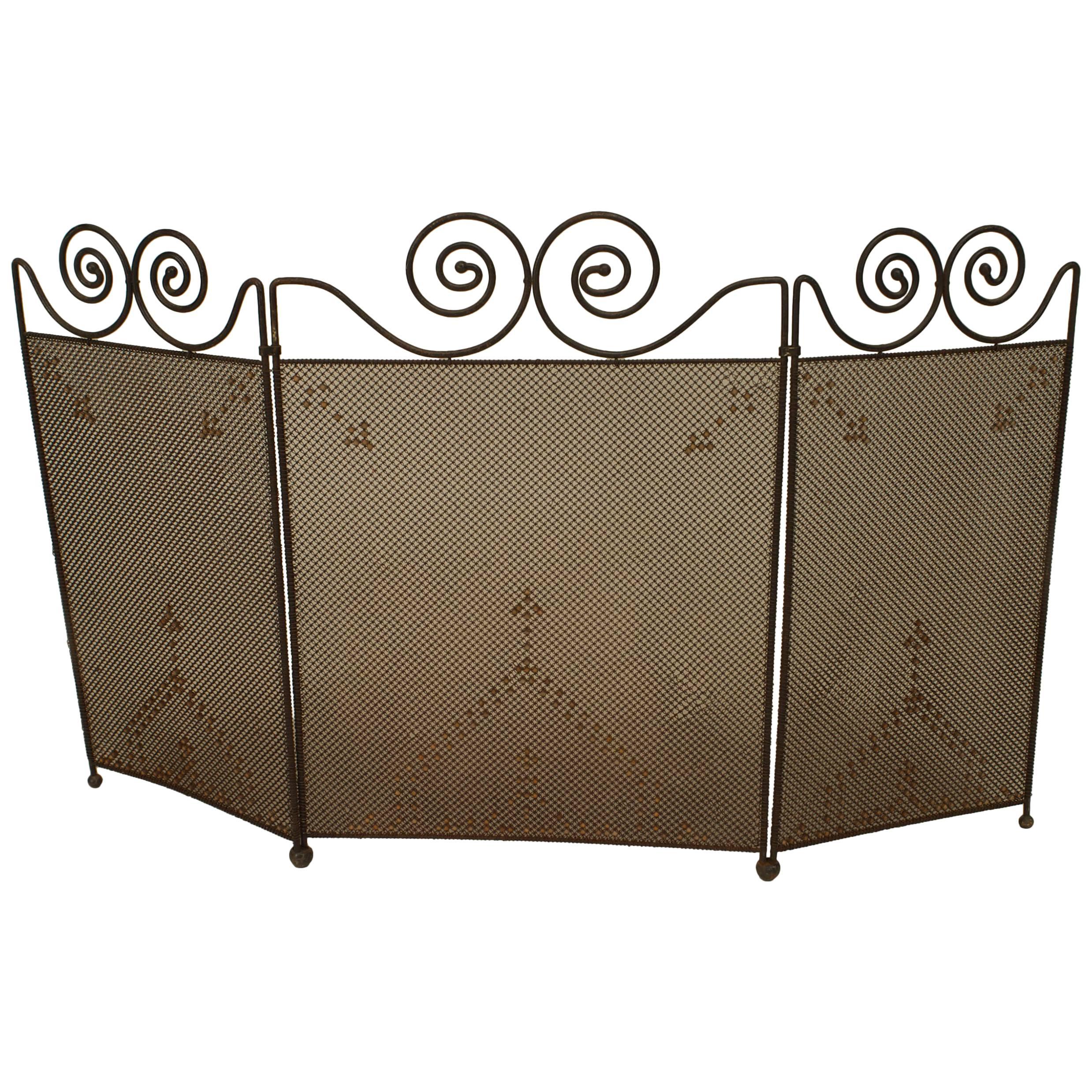 American Mission Wrought Iron Fire Screen