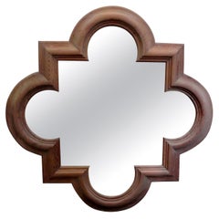 Grande specchio italiano Quatrefoil Wood