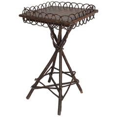 20th Century American Rustic Twig End Table