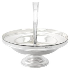 Antique English Sterling Silver Cake / Fruit Basket