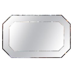 Grand miroir horizontal biseauté italien de style Fontana Arte
