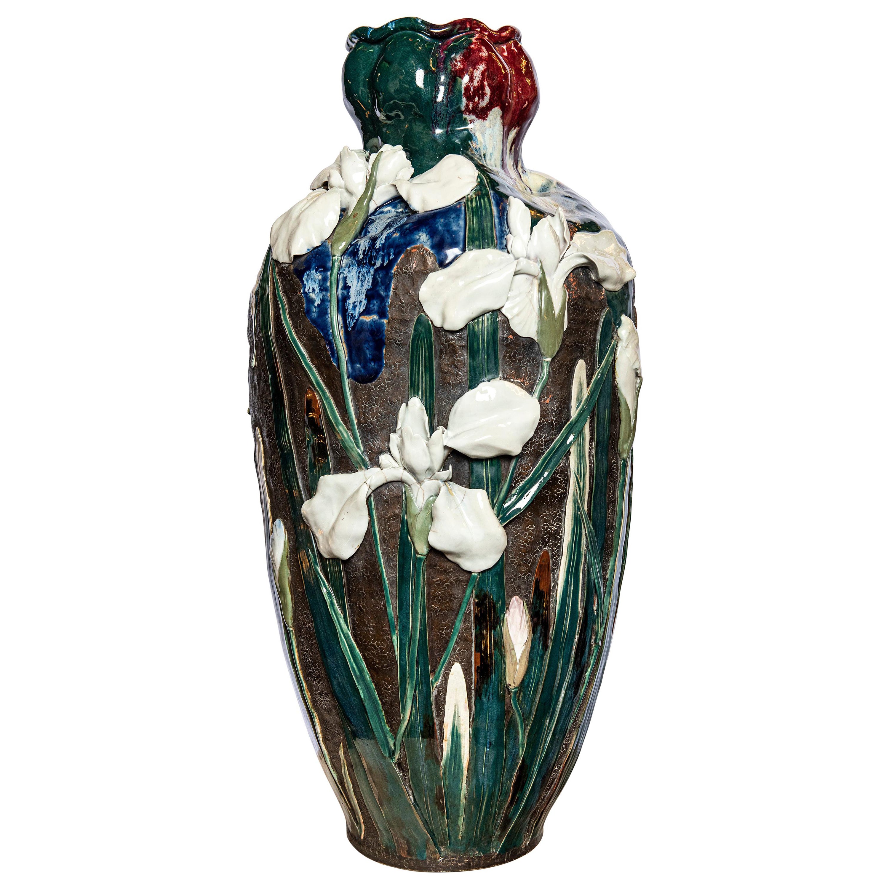 Vaso in ceramica di Sumida Gawa, Giappone, inizio XX secolo.