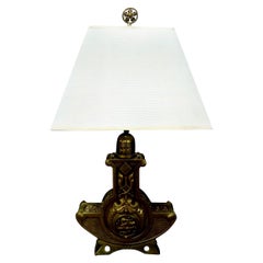 Antique Austrian Art Nouveau Bronze Lamp