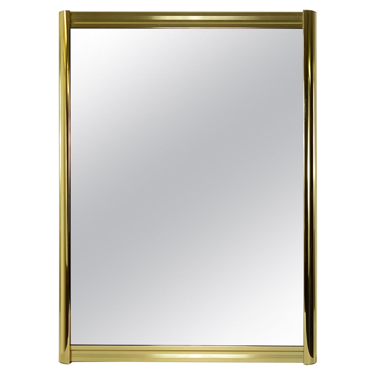 Hollywood Regency Brass Scalloped Edge Mirror For Sale at 1stDibs