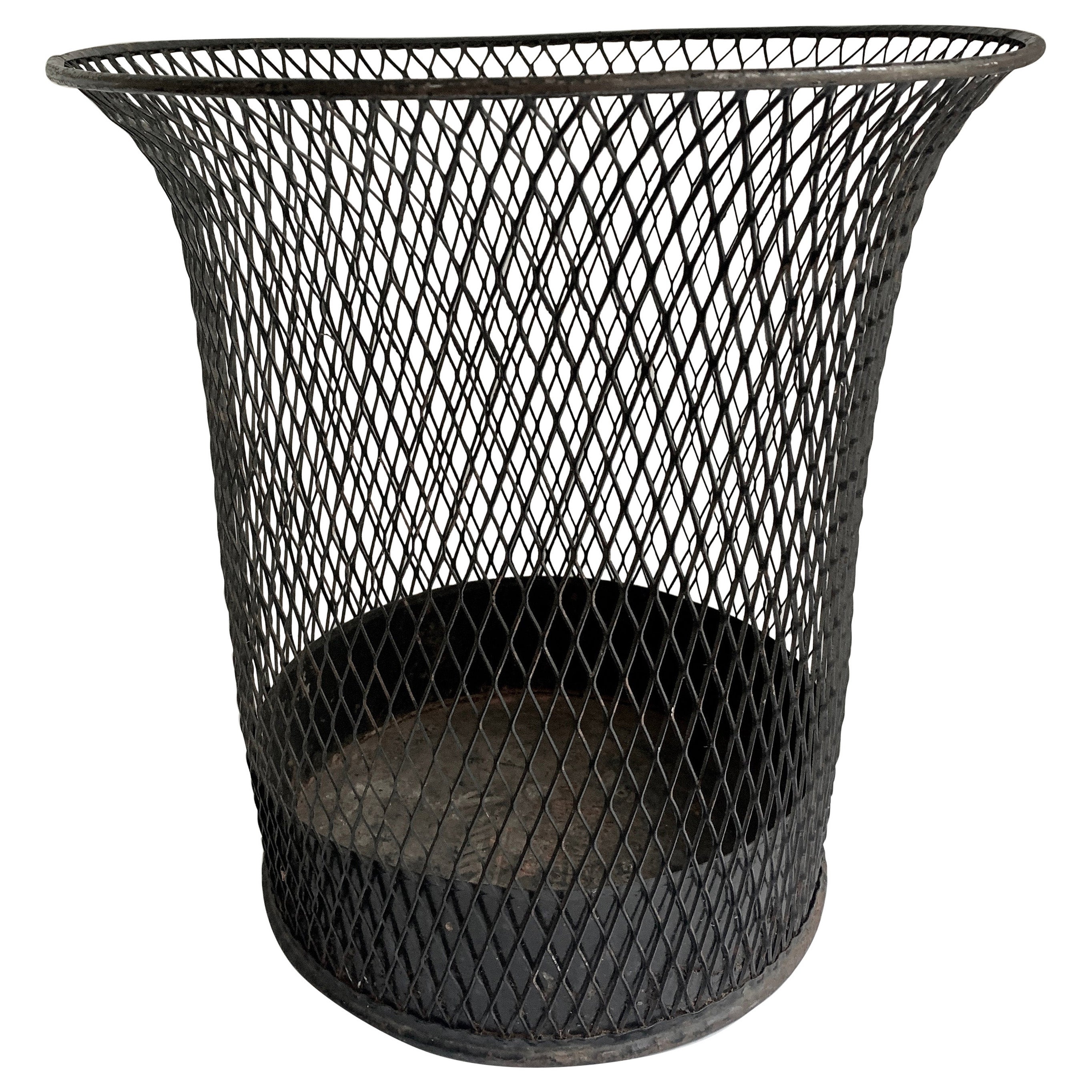 1920s Wastebasket Factory Office Lattice Wire Trash Can Vintage