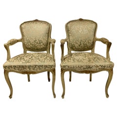 Pair of Antique French Painted Armchairs, circa 1900
