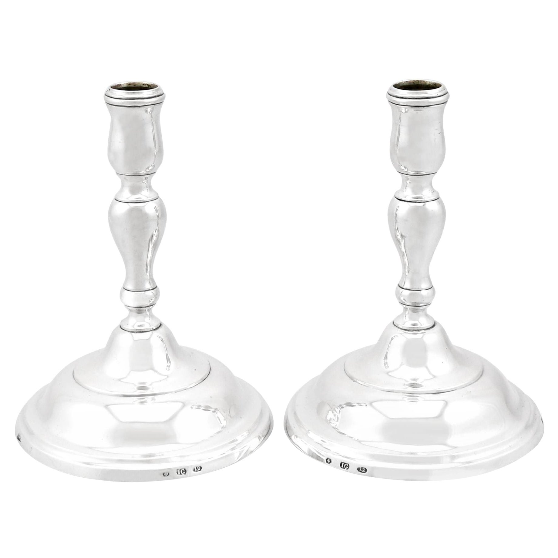 1830s Antique Baltic Silver Candle Holders For Sale
