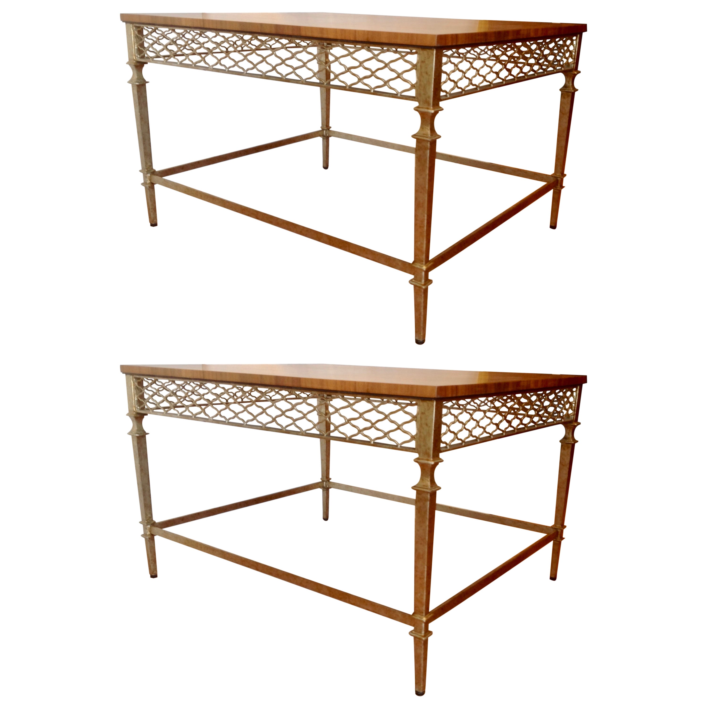 Pair of Burr Elmwood End Tables For Sale at 1stDibs