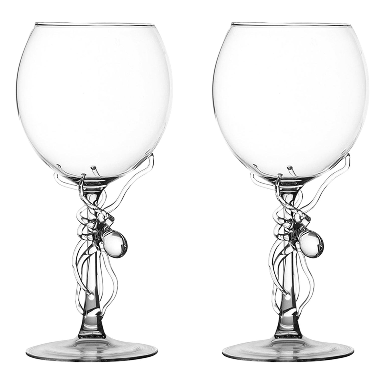 Hand Blown Wine Glass from Polpo Collection by Simone Crestani For Sale