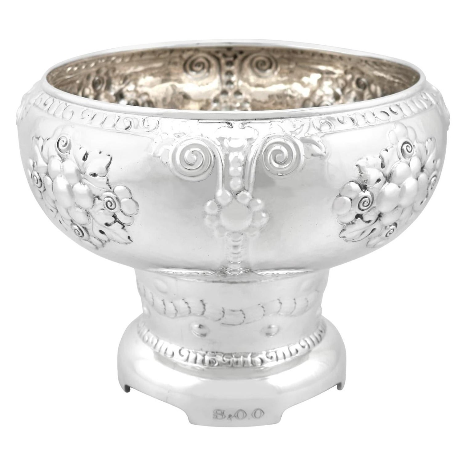 Magnus Aase Antique Norwegian Silver Presentation Bowl For Sale