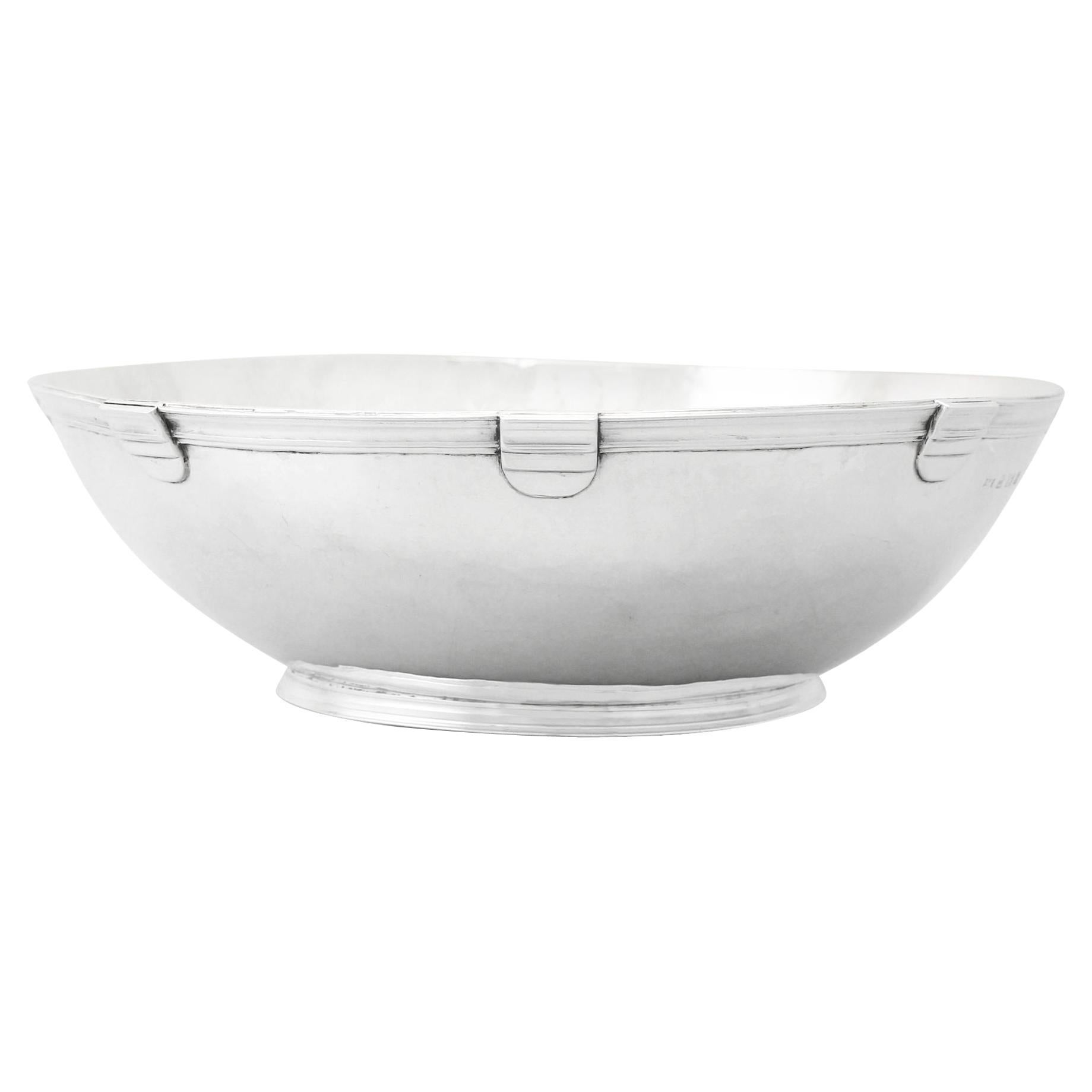 Vintage Art & Crafts Style Sterling Silver Bowl For Sale