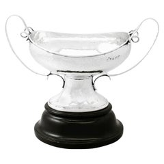 Edwardian Arts & Crafts Style Sterling Silver Presentation Bowl