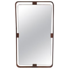 Italian Vintage Leather Wall Mirror