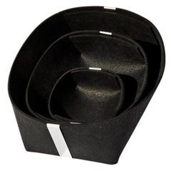 Pure Black Rubber and Stainless Steel Basket Nesting Set by Slash Objects