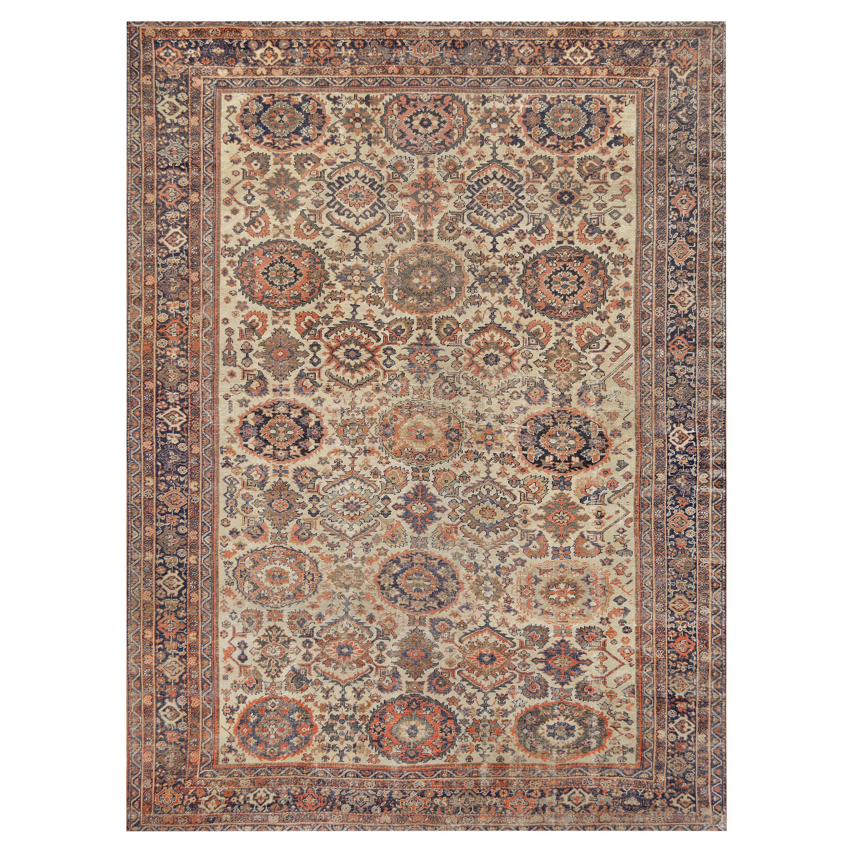 Tappeto Sultanabad Rugs in lana tessuto a mano della fine del XIX secolo circa