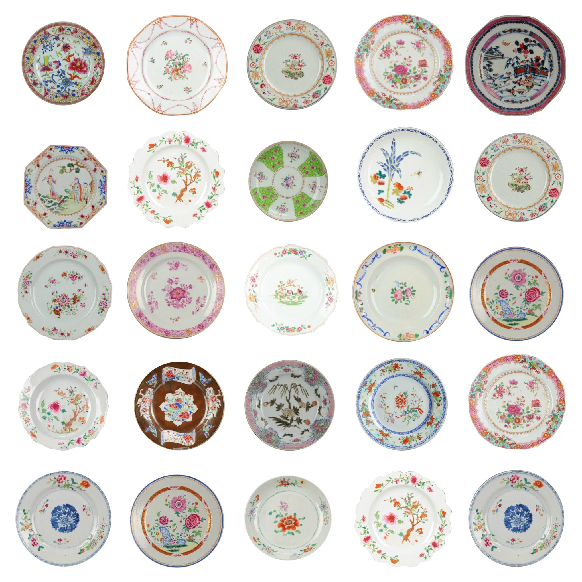 Set of Chinese Famille Rose Plates for Wall Decoration Porcelain, China