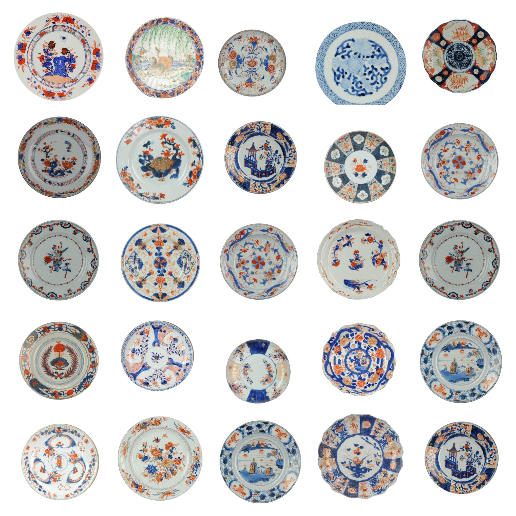 Set of Japanese and Chinese Imari Plates Wall Decoration Porcelain, China For Sale