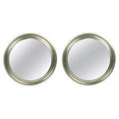 Retro Pair of Nickeled and Black Metal small Specchio Mirrors by S. Mazza for Artemide