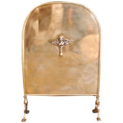 Art Nouveau Brass Decorative Fire Screen