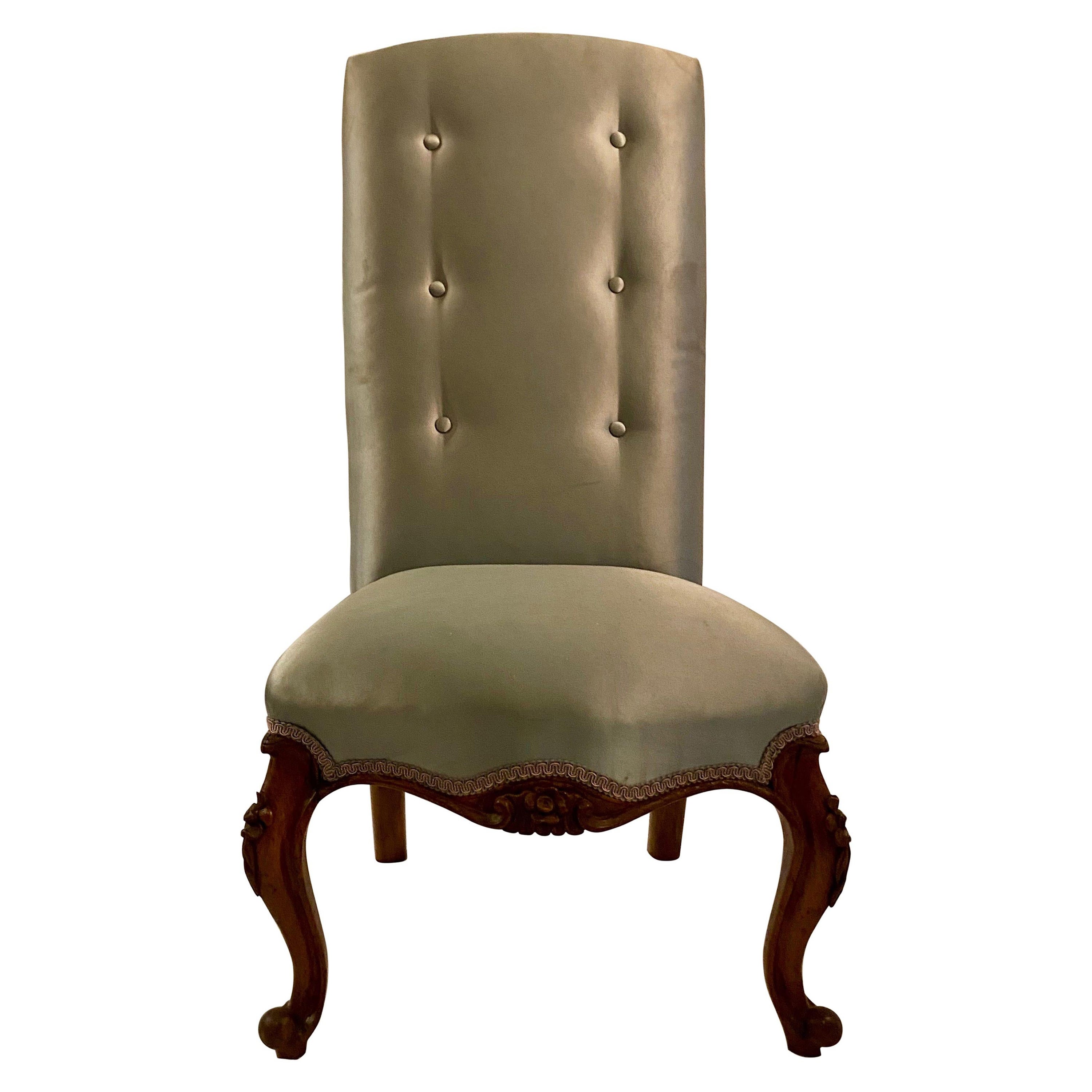 Rare Old Louisiana Antebellum Walnut Slipper Chair For Sale