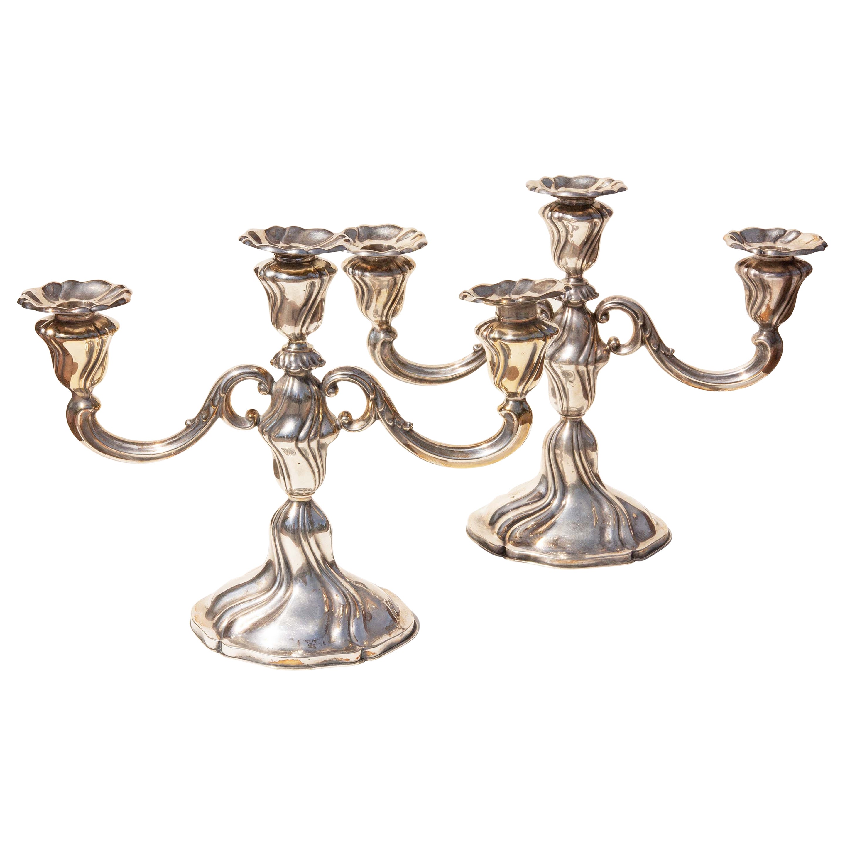 Large Antique Victorian Solid Silver Candelabra 1852 Candelabrum