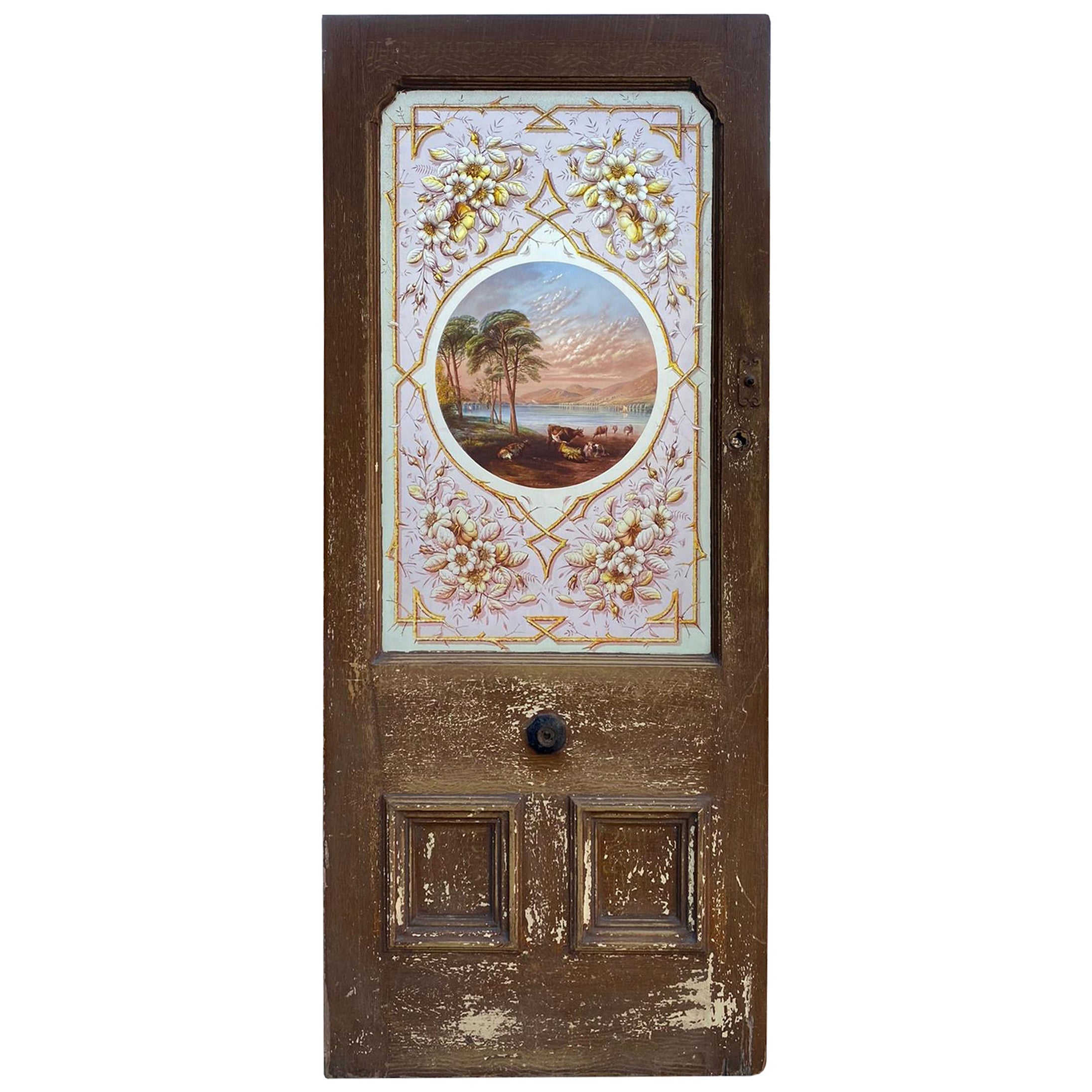 Victorian Pocket Doors with Stained Glass Panels at 1stDibs