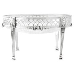 Antique Victorian Sterling Silver and Cut-Glass Centerpiece