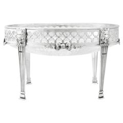 Antique Victorian Sterling Silver and Cut-Glass Centerpiece