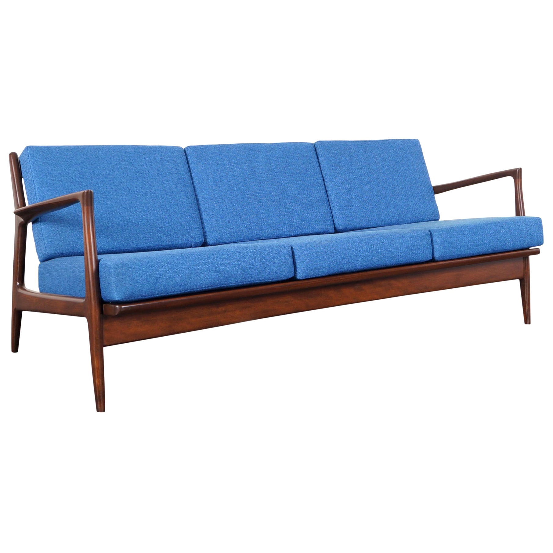 Ib KofodLarsen Armless Love Seat Sofa for Selig For Sale at 1stDibs
