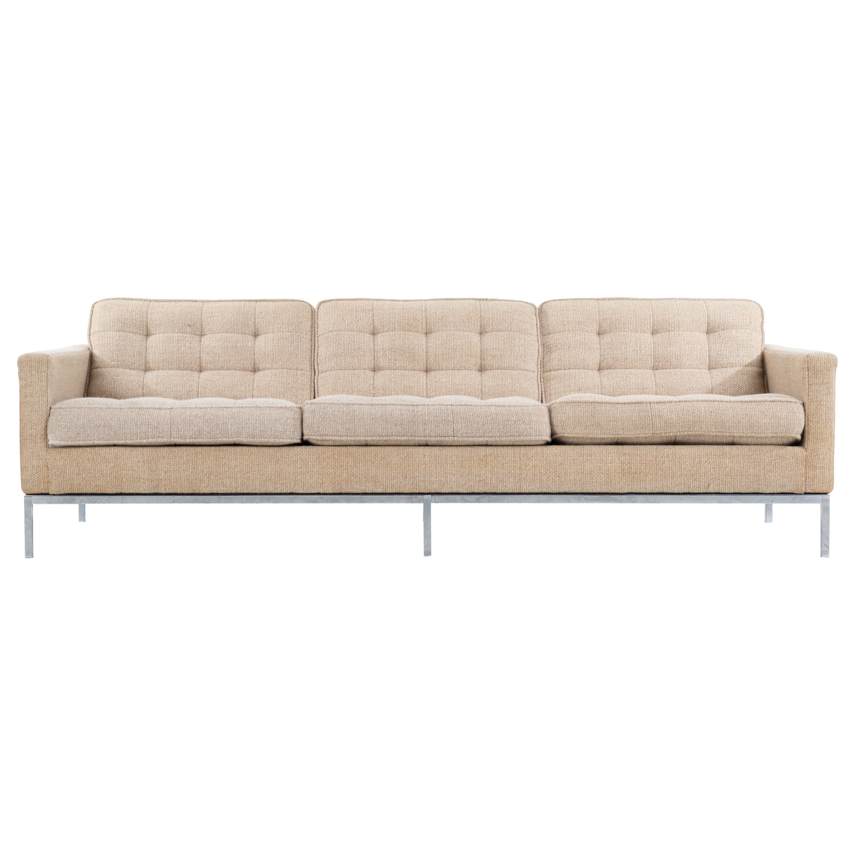 Florence Knoll Relax Leather ThreeSeat Sofa by Knoll Studio at 1stDibs