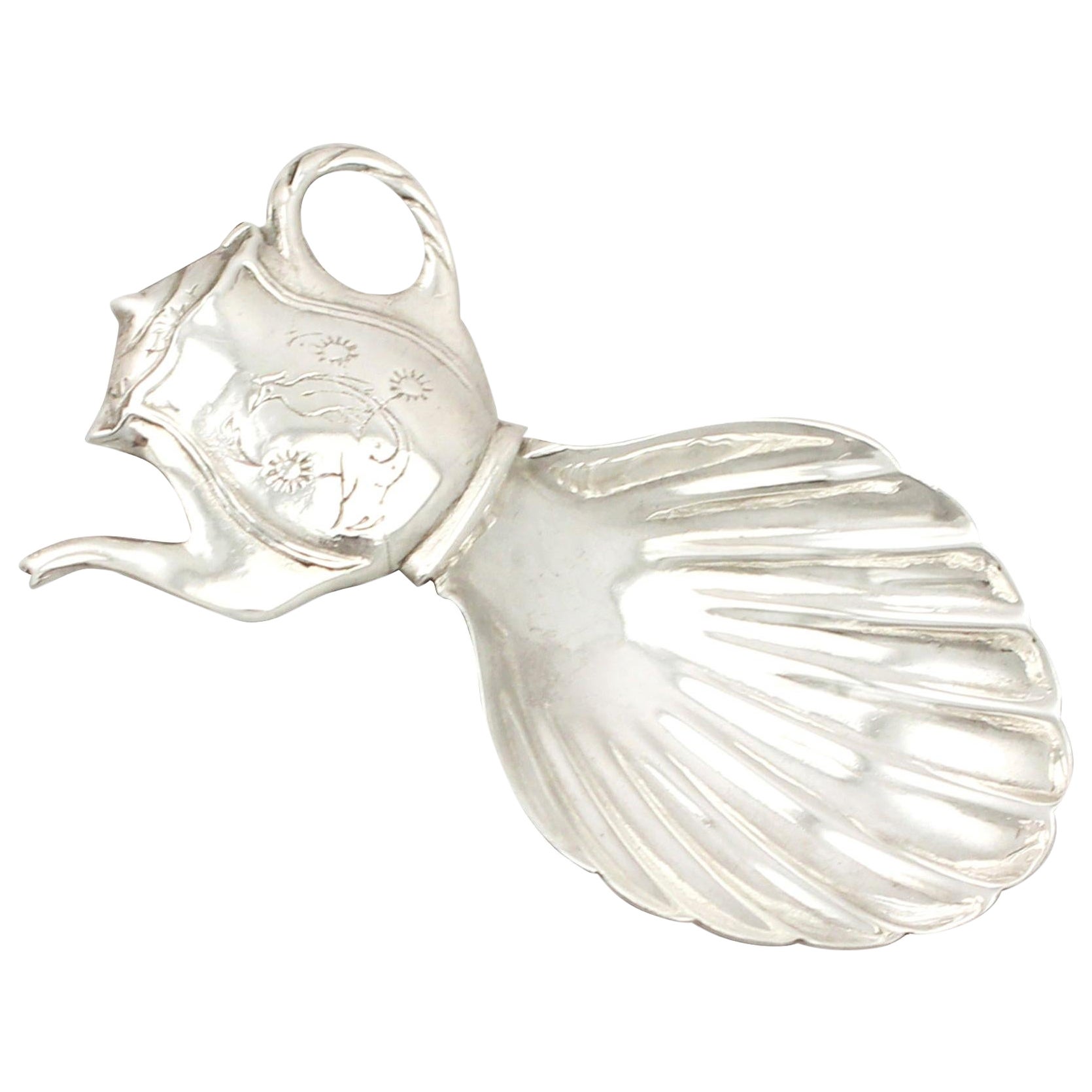 Antique 1911 Art and Crafts Style Sterling Silver Caddy Spoon For Sale ...