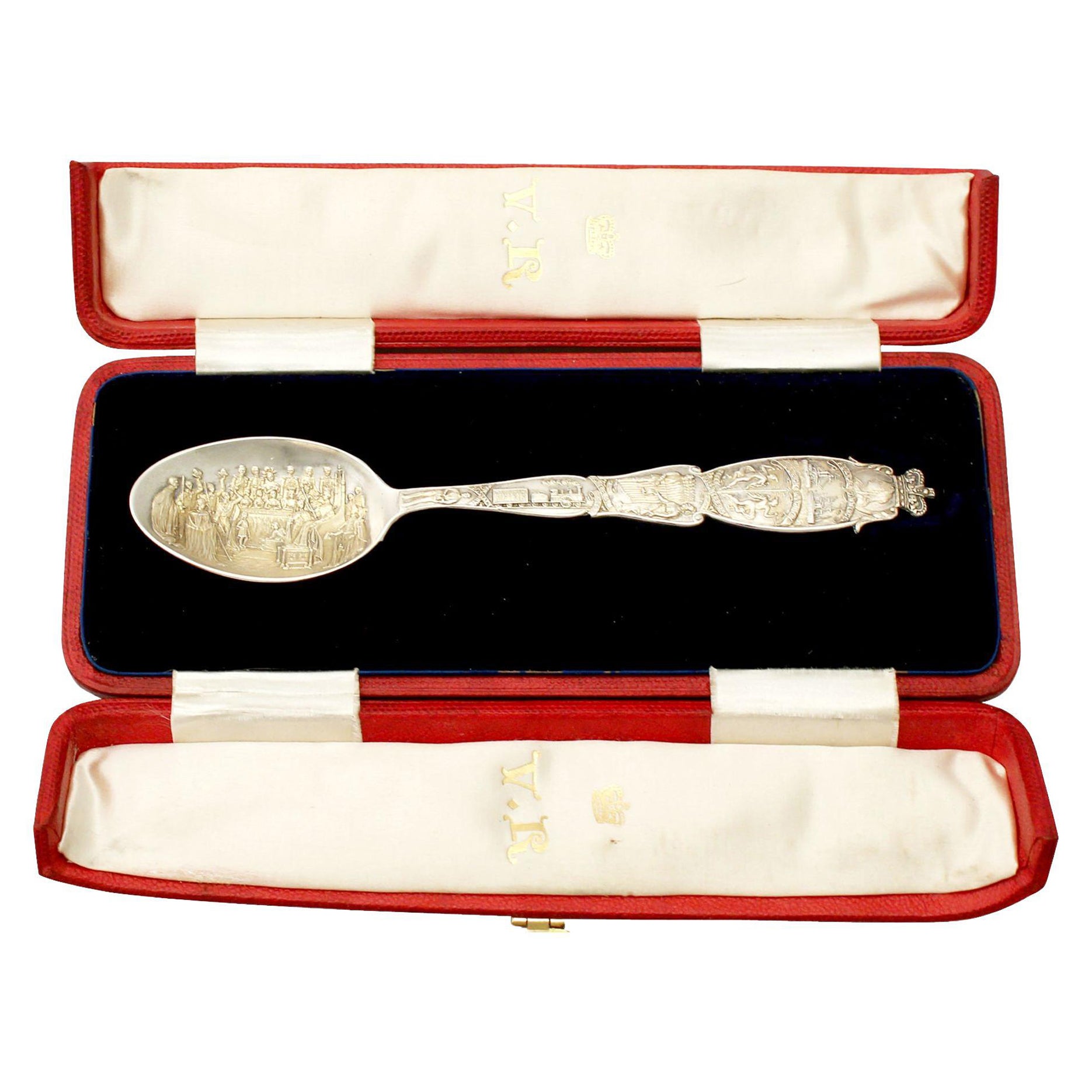 Antique Victorian Sterling Silver Diamond Jubilee Commemorative Spoon For Sale