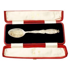 Antique Victorian Sterling Silver Diamond Jubilee Commemorative Spoon