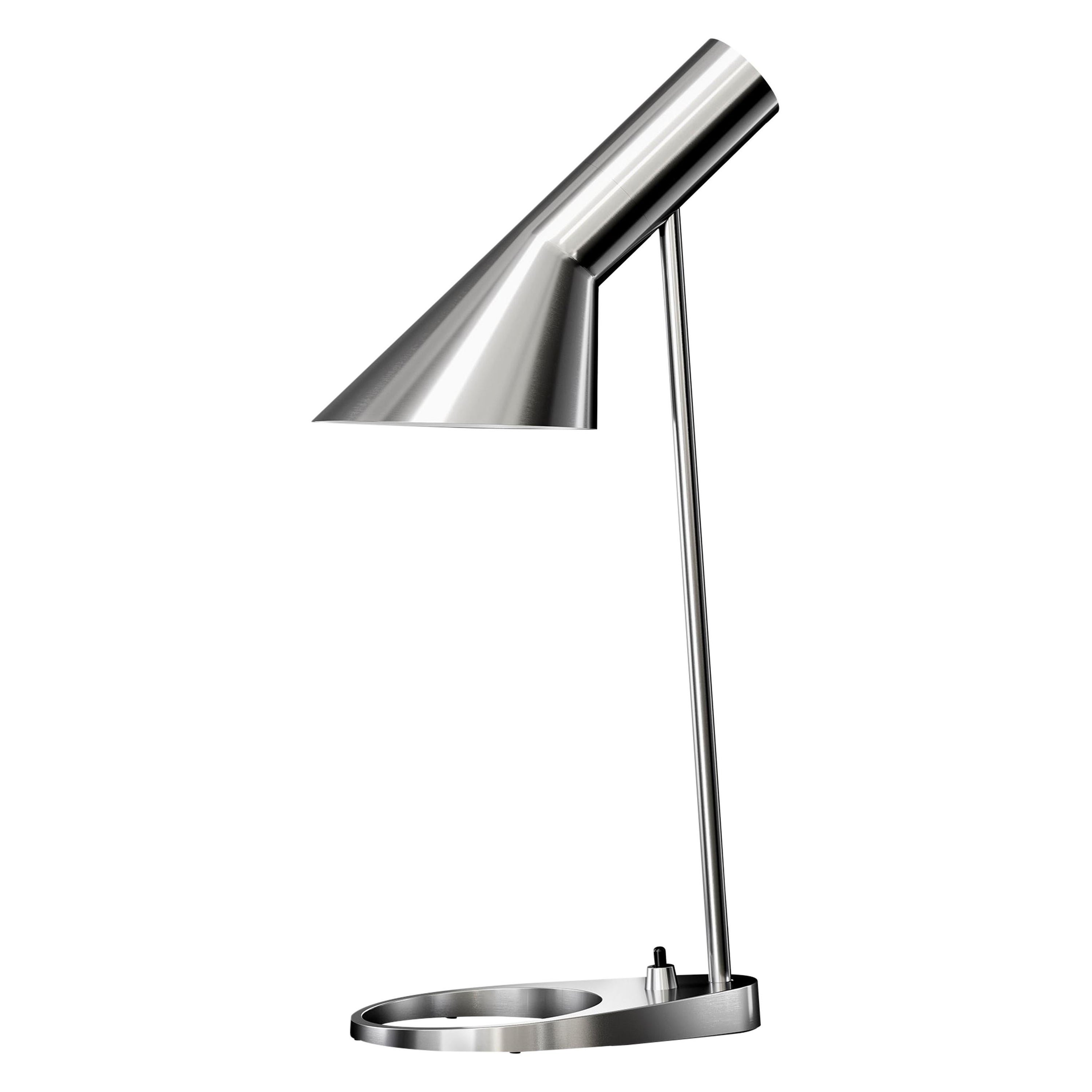 Arne Jacobsen 'AJ Mini' Tischlampe aus Edelstahl für Louis Poulsen